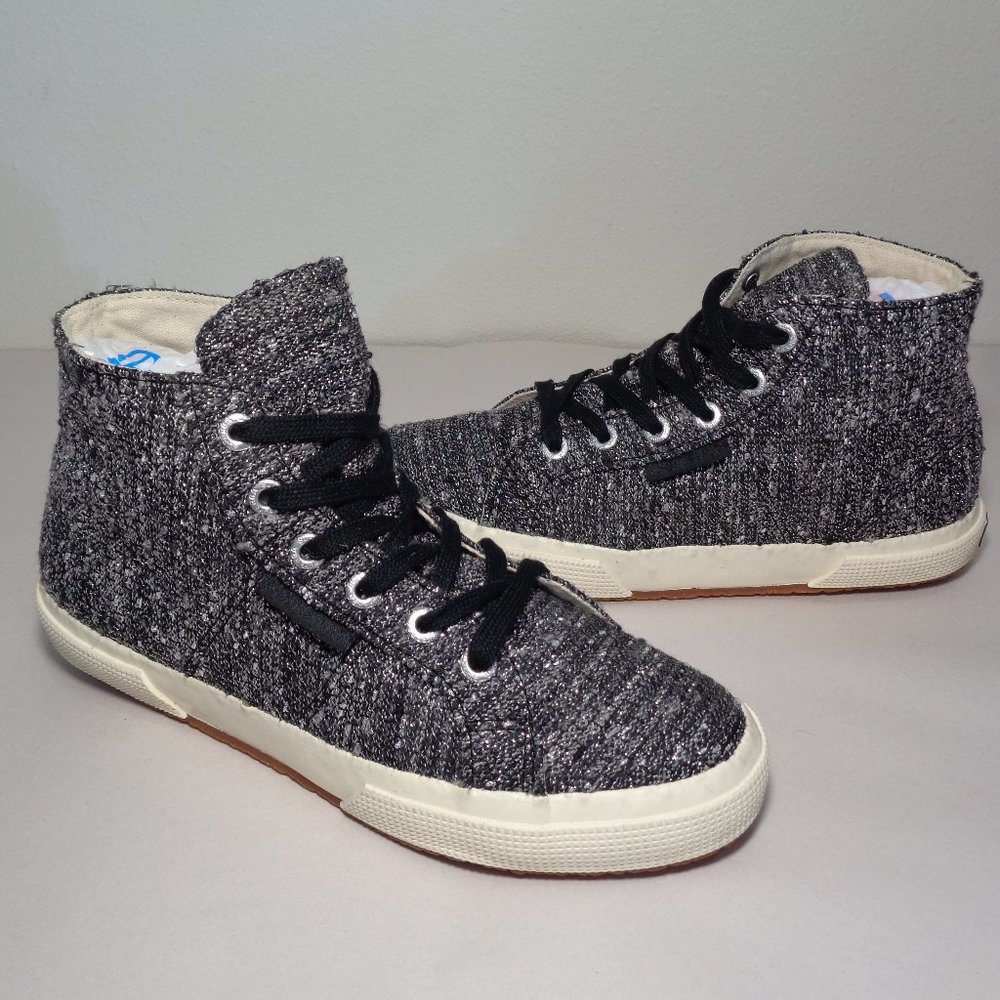 Superga Size 5.5 M 2095 TWDW Silver Canvas High Top Sneakers New Men's Shoes